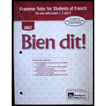 Bien Dit! : French 1-3-Grammar Tutor 08 edition (9780030920608