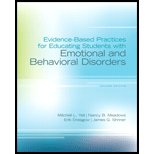 Evidence Based Practices for Educating Students with Emotional and Behavioral Disorders Looseleaf 2ND 13 Edition, by Mitchell L Yell - ISBN 9780132657990