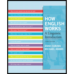 How English Works 3RD 12 Edition, by Anne Curzan and Michael P Adams - ISBN 9780205032280
