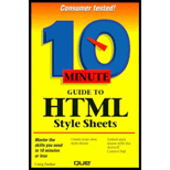 10 Minute Guide to HTML Style Sheets 10 Minute Guide to HTML Style Sheets