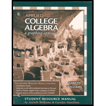 Applied College Algebra : Student Resource Manual / With CD-ROM -  Gareth Williams, Paperback