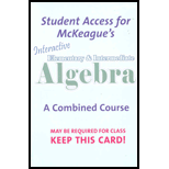 Interactive Elementary and Intermediate Algebra  A Combined Course   Student  Access