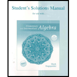 Elementary and Intermediate Algebra - Student Solutions Manual - Mark Dugopolski