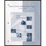 Cost Accounting  Principles and Application  Std. Guide and Working Papers