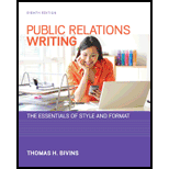 Public Relations Writing 8TH 14 Edition, by Thomas H Bivins - ISBN 9780073526232