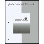 Introduction to Managerial Accounting   Workbook / Study Guide