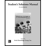 Prealgebra Student Solutions Manual