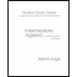 Intermediate Algebra for College Students, Student Study Guide