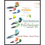 Invitation To Psychology Wade & Tavris 4th Edition