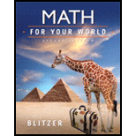 Math for Your World 2ND 16 Edition, by Robert Blitzer - ISBN 9780133922936