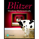Thinking Mathematically 7TH 19 Edition, by Robert F Blitzer - ISBN 9780134683713