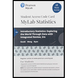 Introductory Statistics: Exploring the World Through Data - MyLab Statistics by Robert Gould, Rebecca Wong and Colleen N. Ryan - ISBN 9780135835043