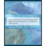 Characteristics of Emotional and Behavioral Disorders of Children and Youth   With Cases