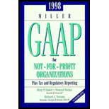 Miller GAAP for Not for Profit Organizations 1998