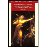 Five Romantic Plays 1768 1821