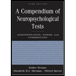 Compendium of Neuropsychological Tests   Administration, Norms, and Commentary