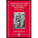 Personality in Greek Epic, Tragedy