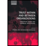 Trust Within and Between Organizations  Conceptual Issues and Empirical Applications