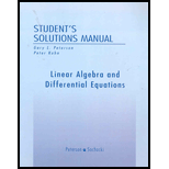 Linear Algebra and Differential Equations   Student Solutions Manual