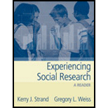 Experiencing Social Research  A Reader