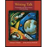 Writing Talk  Paragraphs and Short Essays With Readings