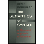 Semantics of Syntax A Minimalist Approach to Grammar