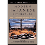 Columbia Anthology of Modern Japanese Literature  From Restoration to Occupation, 1868 1945, Volume 1