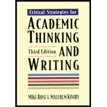 Critical Strategies for Academic Thinking and Writing