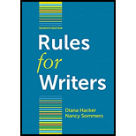Rules for Writers by Diana Hacker and Nancy Sommers - ISBN 9780312647360