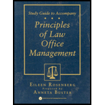 Principles of Law Office Management  Concepts and Applications  Study Guide