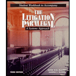 Litigation Paralegal  A Systems Approach   Student Workbook