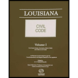 Louisiana Civil Code, Volumes I and II, 2001 Edition