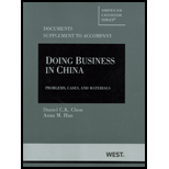 Doing Business in China Documents and Supplement