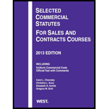 Selected Commercial Statutes  Sales and Contracts, 13