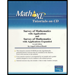 Survey of Mathematics With Application  Mathxl CD