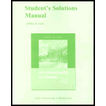 Intermediate Algebra   Student Solution Manual 9TH Edition, Margaret L 