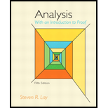 cover of Analysis With Introduction to Proof (5th edition)