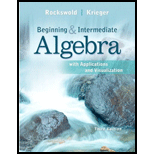 Beginning and Intermediate Algebra with Applications and Visualization