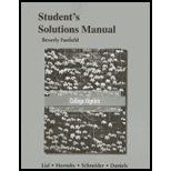 College Algebra Student Solution Manual