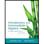 Introduction and Intermediate Algebra Through Application