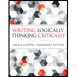 Writing Logically Thinking Critically 8TH 15 Edition, by Sheila Cooper - ISBN 9780321926524