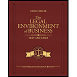 Legal Environment of Business 11TH 21 Edition, by Frank B Cross - ISBN 9780357129760