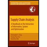 Supply Chain Analysis  Handbook on the Interaction of Information, System and Optimization