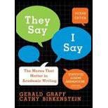 They Say / I Say The Moves That Matter in Academic Writing