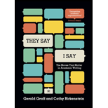 cover of They Say, I Say: The Moves That Matter in Academic Writing (3rd edition)