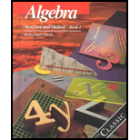 Algebra Structure and Method, Book 1, Classic