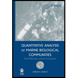 Quantitative Analysis of Marine Biological Communities Field Biology and Environment   With CD