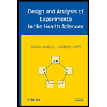 Design and Analysis of Experiments in the Health Sciences