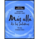 Mas alla de las palabras  Mastering Intermediate Spanish (Activities Manual)