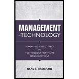 Management of Technology  Managing Effectively in Technology Intensive Organizations